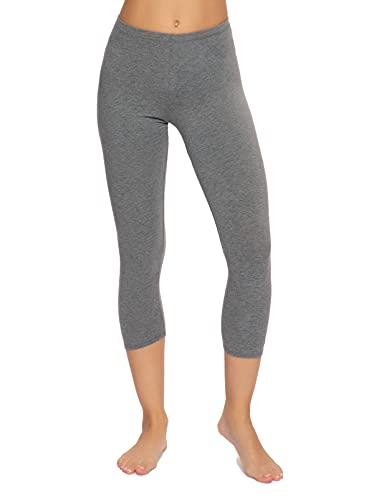 Felina Capri-Leggings aus Baumwoll-Modal, superweich, leicht, Medium Heather Grey, X-Groß im Sale